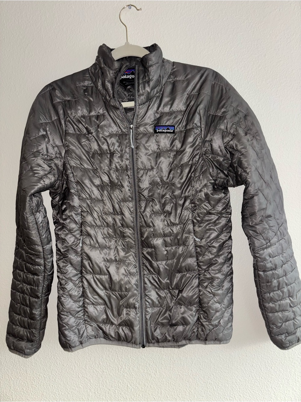 Patagonia Micro Puff Jacket Gray Women’s S Gray Light Weight Zip Up